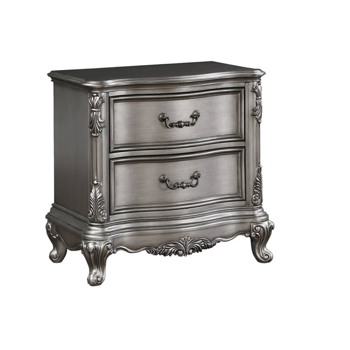 ACME Ausonia Antique Platinum Finish Nightstand Model BD00604 - MONAVILLA