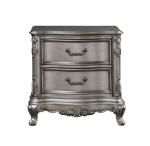 ACME Ausonia Antique Platinum Finish Nightstand Model BD00604 - MONAVILLA