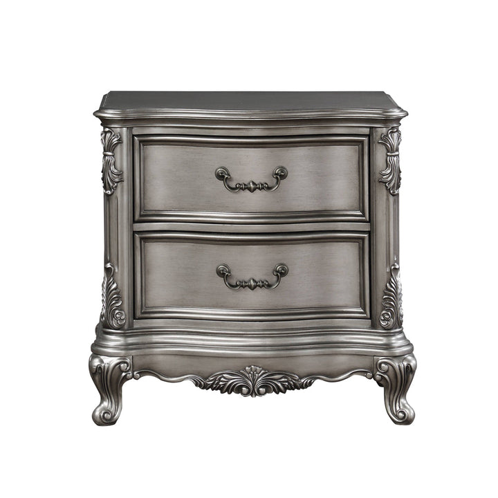 ACME Ausonia Antique Platinum Finish Nightstand Model BD00604 - MONAVILLA