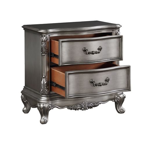 ACME Ausonia Antique Platinum Finish Nightstand Model BD00604 - MONAVILLA