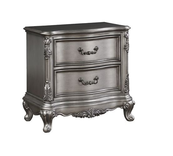 ACME Ausonia Antique Platinum Finish Nightstand Model BD00604 - MONAVILLA