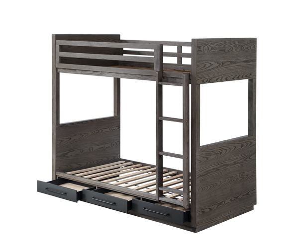 ACME Estevon Gray Oak Finish Bunk Bed Model BD00613 - MONAVILLA