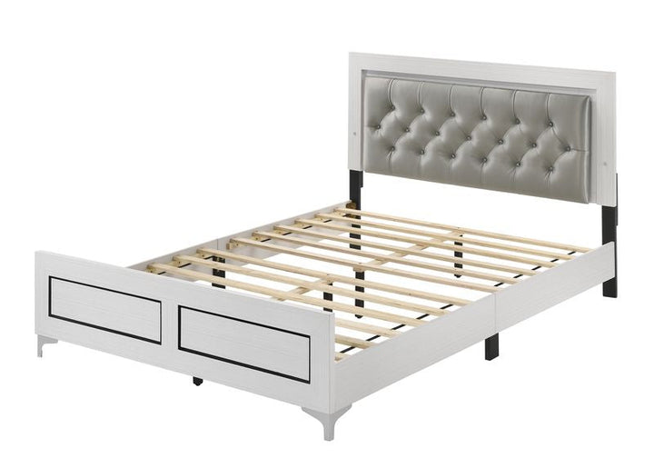 ACME Casilda Gray PU & White Finish Queen Bed Model BD00644Q - MONAVILLA