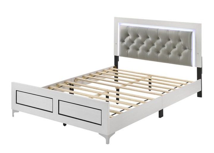 ACME Casilda Gray PU & White Finish Bed Model BD00644 - MONAVILLA