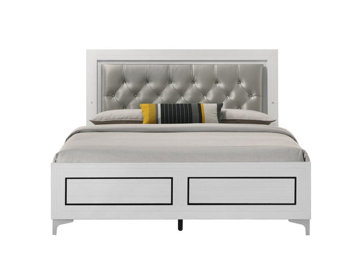 ACME Casilda Gray PU & White Finish Queen Bed Model BD00644Q - MONAVILLA