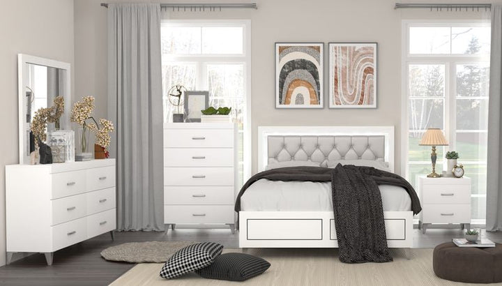 ACME Casilda Gray PU & White Finish Queen Bed Model BD00644Q - MONAVILLA