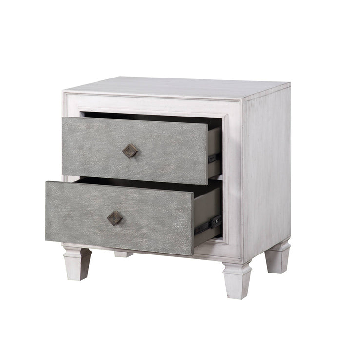 ACME Katia Rustic Gray & White Finish Nightstand Model BD00661 - MONAVILLA