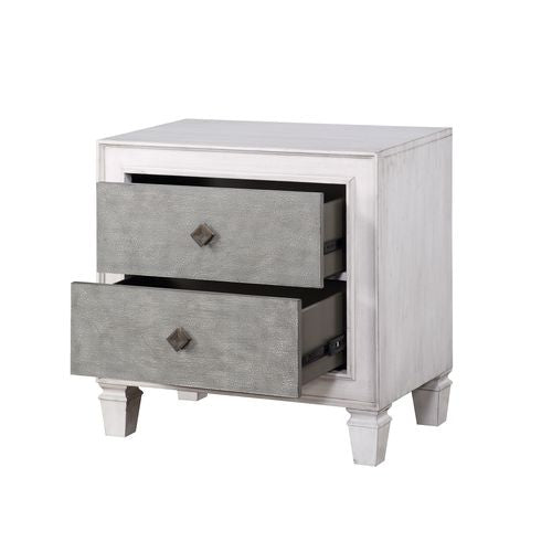 ACME Katia Rustic Gray & White Finish Nightstand Model BD00661 - MONAVILLA