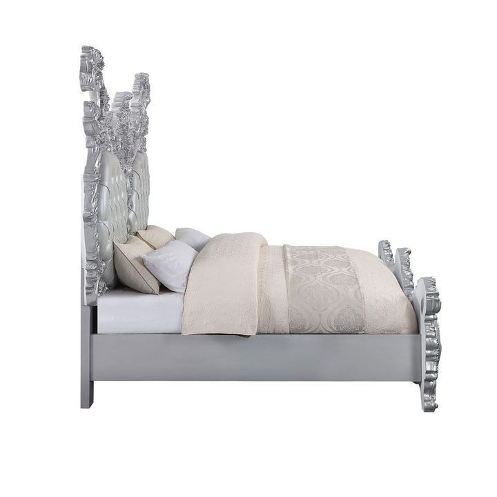 ACME Valkyrie PU, Light Gold & Gray Finish Eastern King Bed Model BD00683EK - MONAVILLA