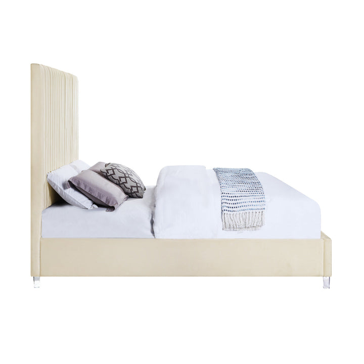 ACME Edzia Beige Velvet Queen Bed Model BD00963Q - MONAVILLA