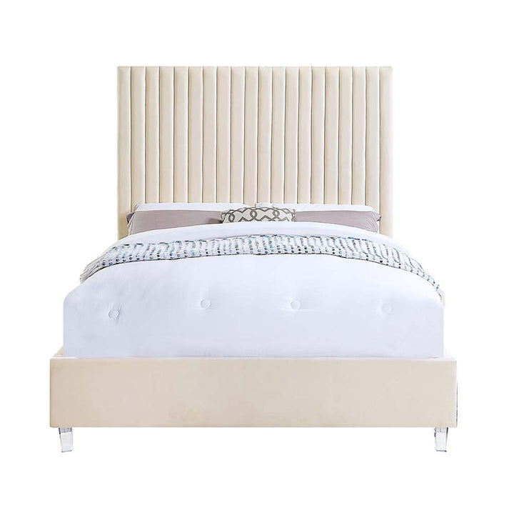 ACME Edzia Beige Velvet Queen Bed Model BD00963Q - MONAVILLA