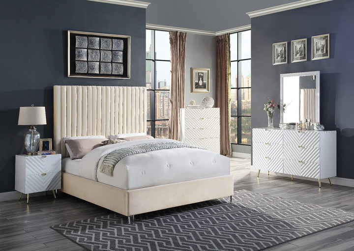 ACME Edzia Beige Velvet Queen Bed Model BD00963Q - MONAVILLA