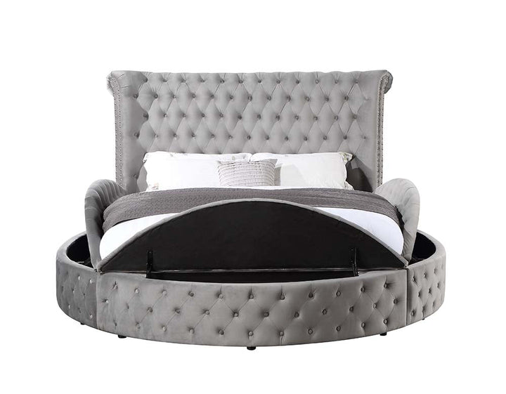 ACME Gaiva Gray Velvet Bed Model BD00967 - MONAVILLA