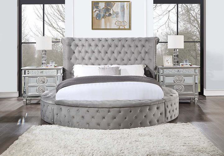 ACME Gaiva Gray Velvet Bed Model BD00967 - MONAVILLA