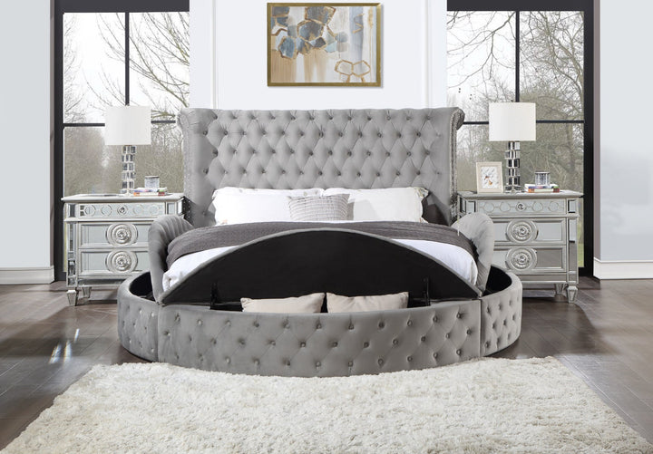 ACME Gaiva Gray Velvet Bed Model BD00967 - MONAVILLA