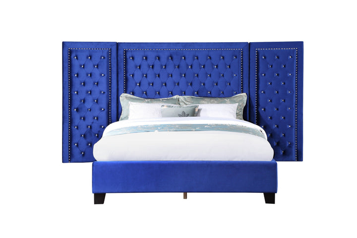 ACME Damazy Blue Velvet Bed Model BD00973 - MONAVILLA