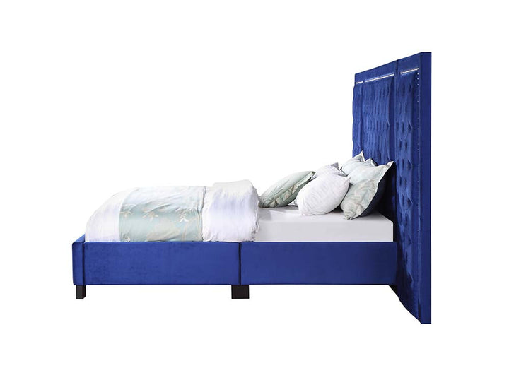 ACME Damazy Blue Velvet Bed Model BD00973 - MONAVILLA