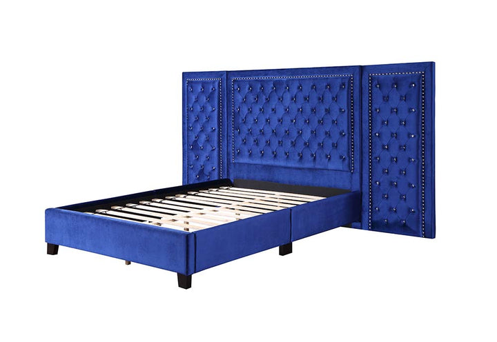 ACME Damazy Blue Velvet Bed Model BD00973 - MONAVILLA