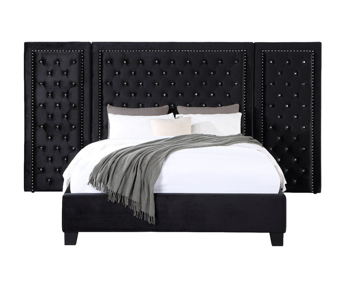 ACME Damazy Black Velvet Bed Model BD00975 - MONAVILLA