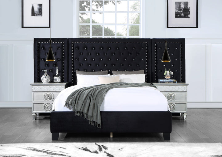 ACME Damazy Black Velvet Bed Model BD00975 - MONAVILLA