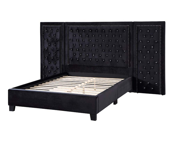 ACME Damazy Black Velvet Bed Model BD00975 - MONAVILLA