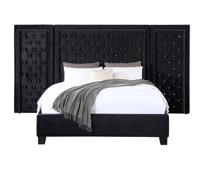 ACME Damazy Black Velvet Bed Model BD00975 - MONAVILLA