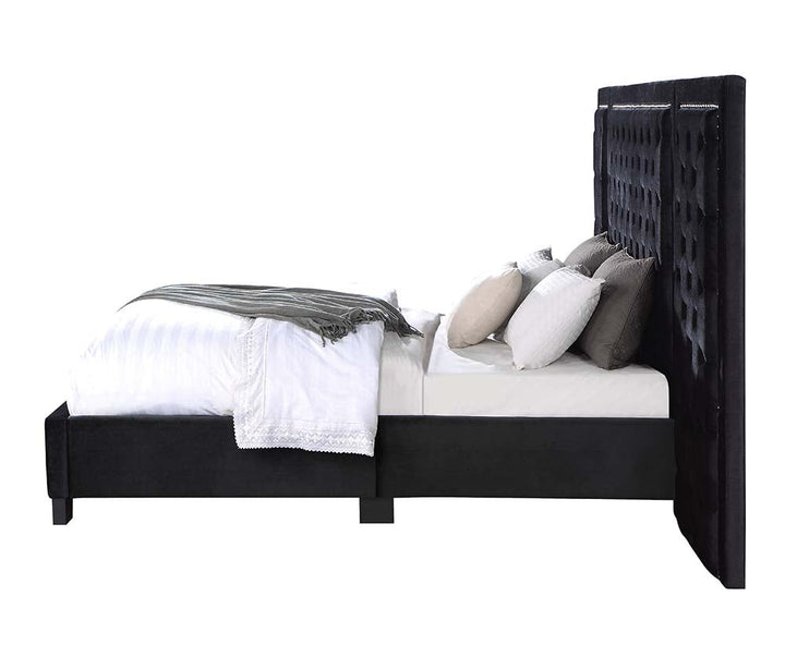 ACME Damazy Black Velvet Bed Model BD00975 - MONAVILLA