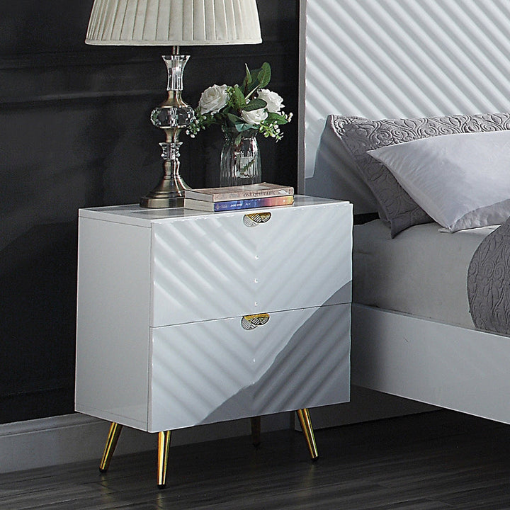 ACME Gaines White High Gloss Finish Nightstand Model BD01035 - MONAVILLA