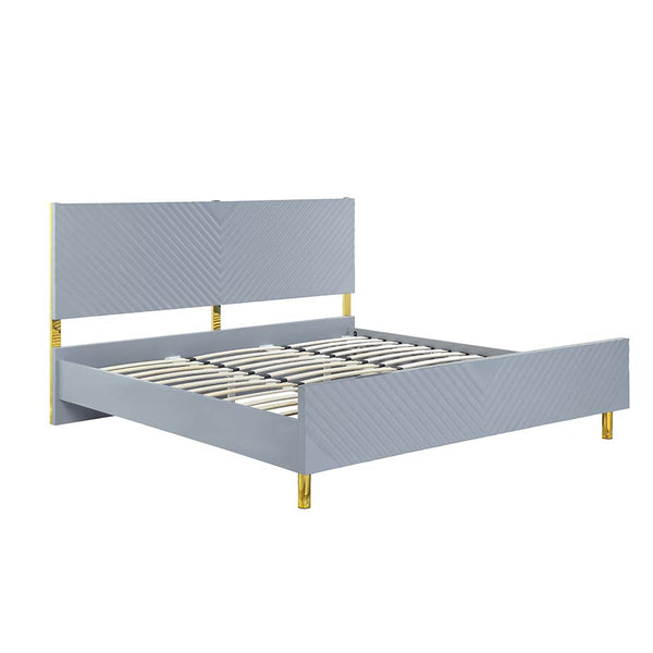 ACME Gaines Gray High Gloss Finish Queen Bed Model BD01040Q