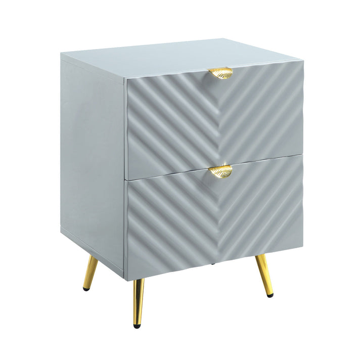 ACME Gaines Gray High Gloss Finish Nightstand Model BD01041 - MONAVILLA