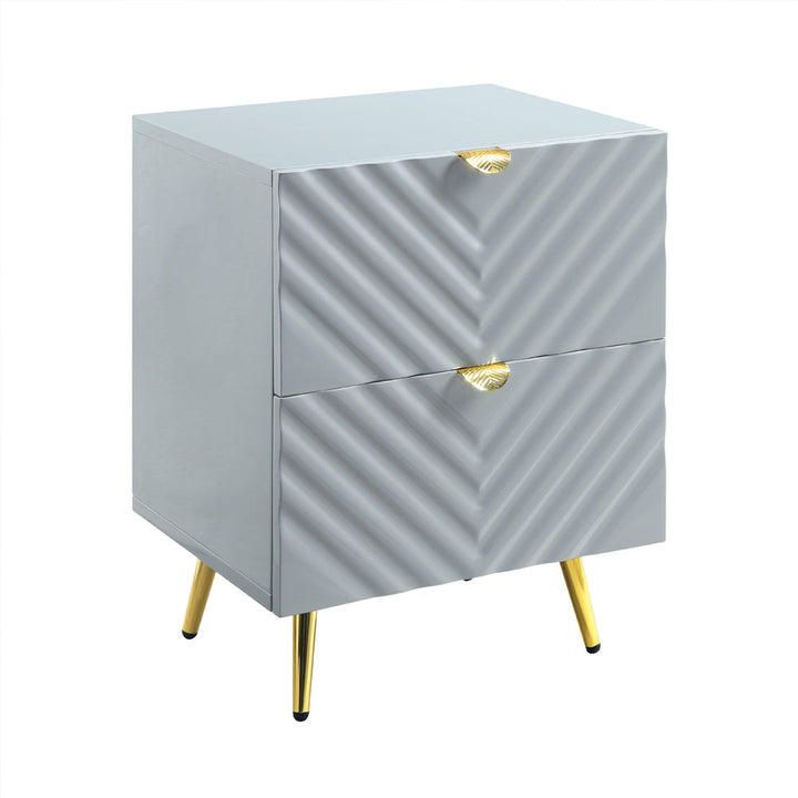 ACME Gaines Gray High Gloss Finish Nightstand Model BD01041 - MONAVILLA