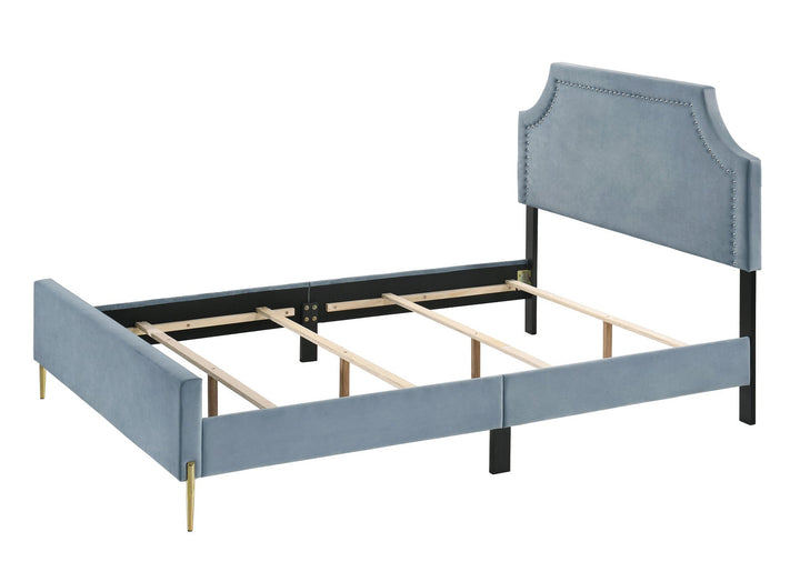 ACME Milla Light Blue Velvet Queen Bed Model BD01181Q - MONAVILLA