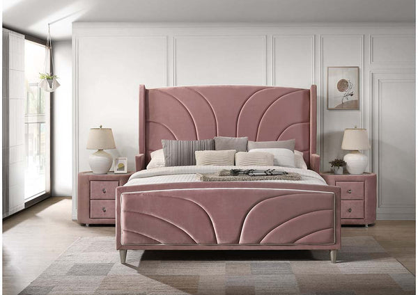 ACME Salonia Pink Velvet Queen Bed Model BD01183Q