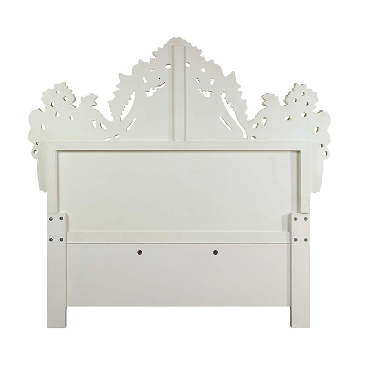 ACME Adara White PU & Antique White Finish Bed Model BD01248 - MONAVILLA