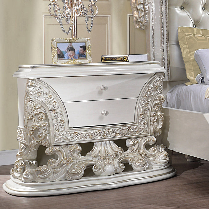 ACME Adara Antique White Finish Nightstand Model BD01249 - MONAVILLA