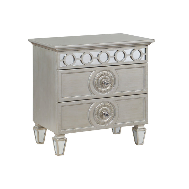 ACME Varian Silver & Mirrored Finish Nightstand Model BD01280 - MONAVILLA