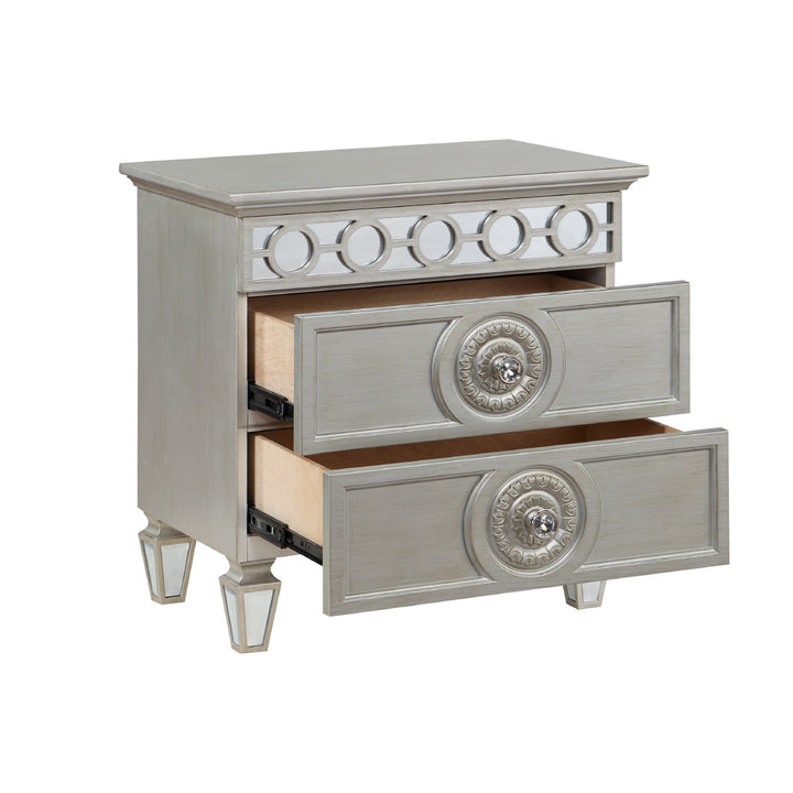 ACME Varian Silver & Mirrored Finish Nightstand Model BD01280 - MONAVILLA