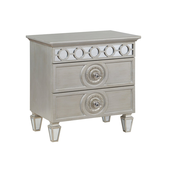 ACME Varian Silver & Mirrored Finish Nightstand Model BD01280 - MONAVILLA