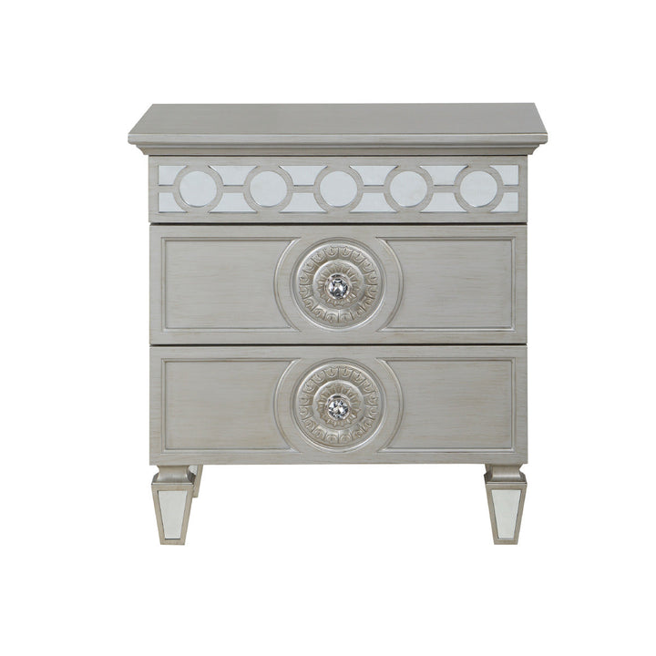 ACME Varian Silver & Mirrored Finish Nightstand Model BD01280 - MONAVILLA