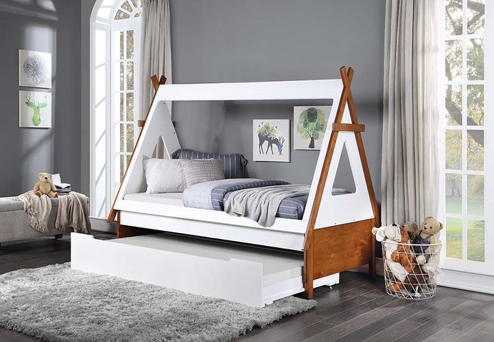 ACME Loreen Oak & White Finish Twin Bed Model BD01287T - MONAVILLA