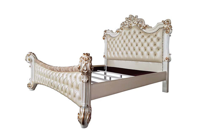 ACME Vendome PU & Antique Pearl Finish Queen Bed Model BD01339Q - MONAVILLA