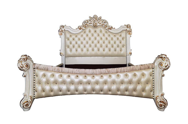 ACME Vendome PU & Antique Pearl Finish Bed Model BD01339 - MONAVILLA