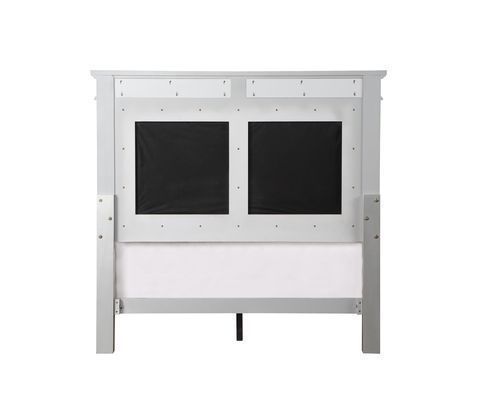 ACME Varian Gray Velvet, Silver & Mirrored Finish Bed Model BD01411 - MONAVILLA