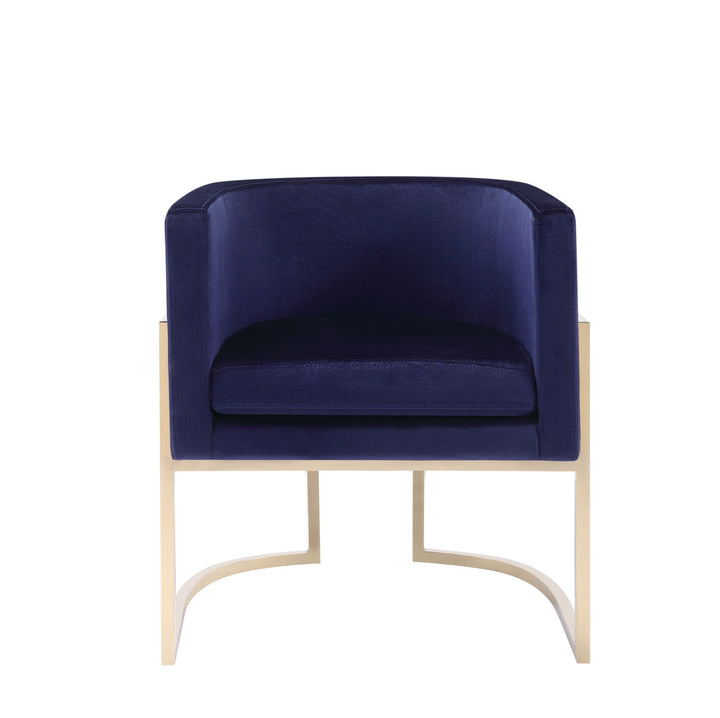 Modrest Betsy Modern Navy Blue Velvet & Gold Kids Chair - MONAVILLA