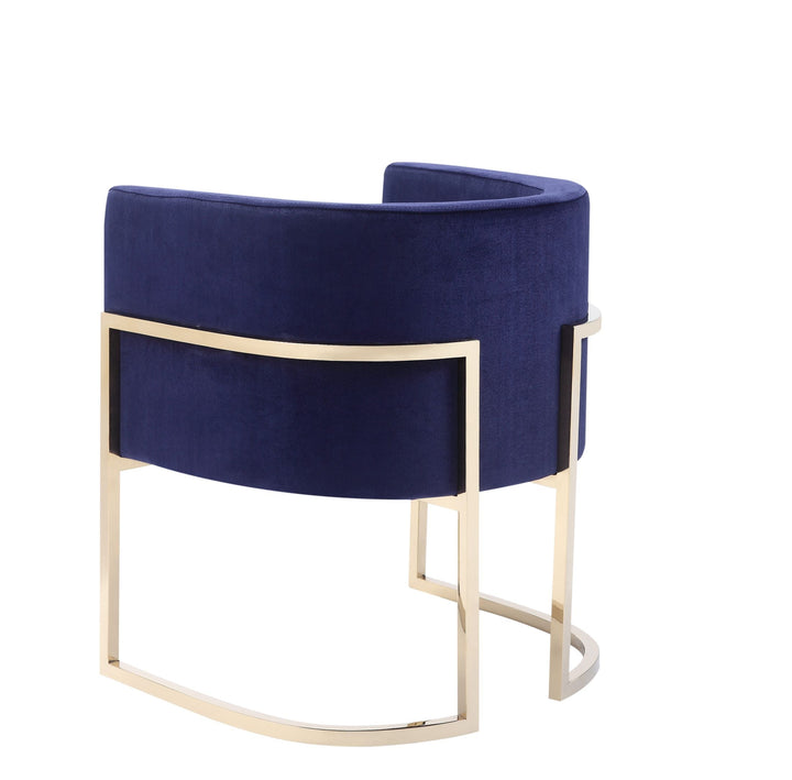 Modrest Betsy Modern Navy Blue Velvet & Gold Kids Chair - MONAVILLA