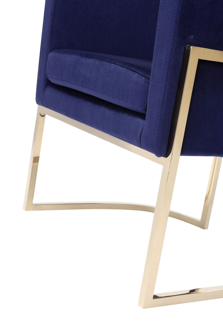 Modrest Betsy Modern Navy Blue Velvet & Gold Kids Chair - MONAVILLA