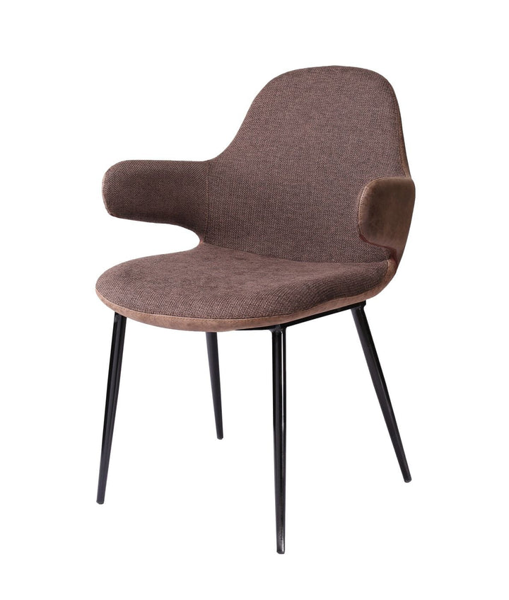 Modrest Bontura Modern Brown Fabric & Leatherette Accent Chair - MONAVILLA