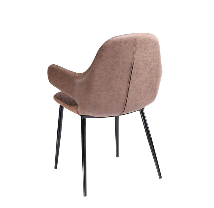 Modrest Bontura Modern Brown Fabric & Leatherette Accent Chair - MONAVILLA