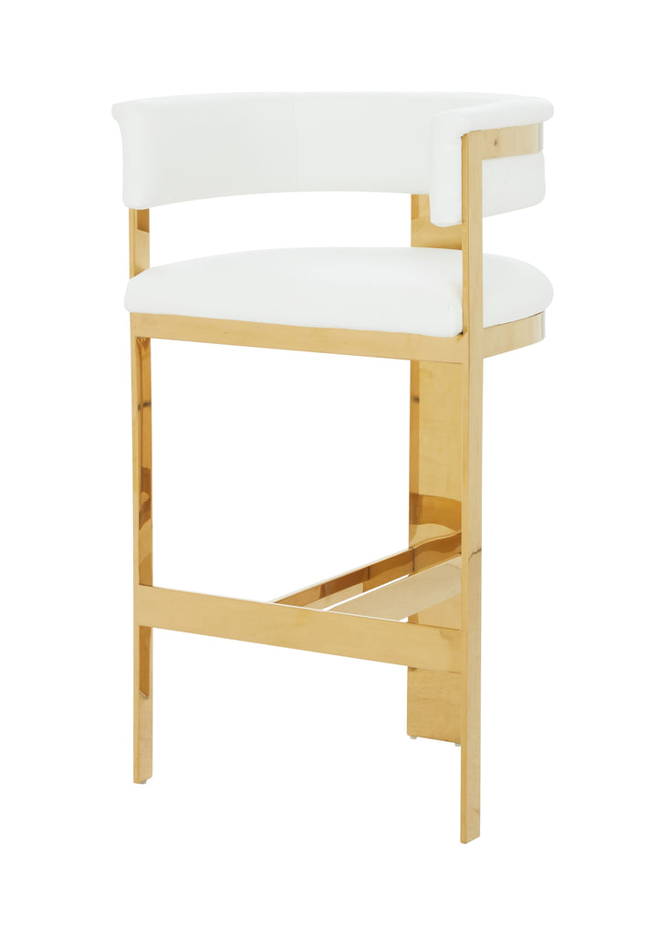 Modrest Boswell Modern White & Gold Barstool - MONAVILLA