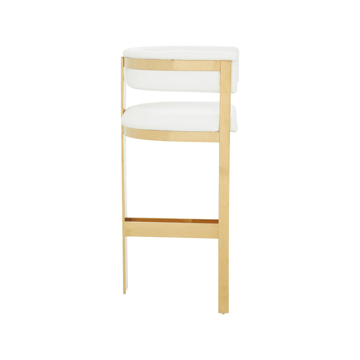 Modrest Boswell Modern White & Gold Barstool - MONAVILLA